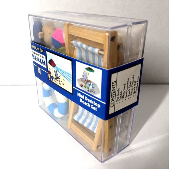 Vintage Desktop Beach Set American Zen, Graduation or Colleague Gift (New) - Picture 2 of 4